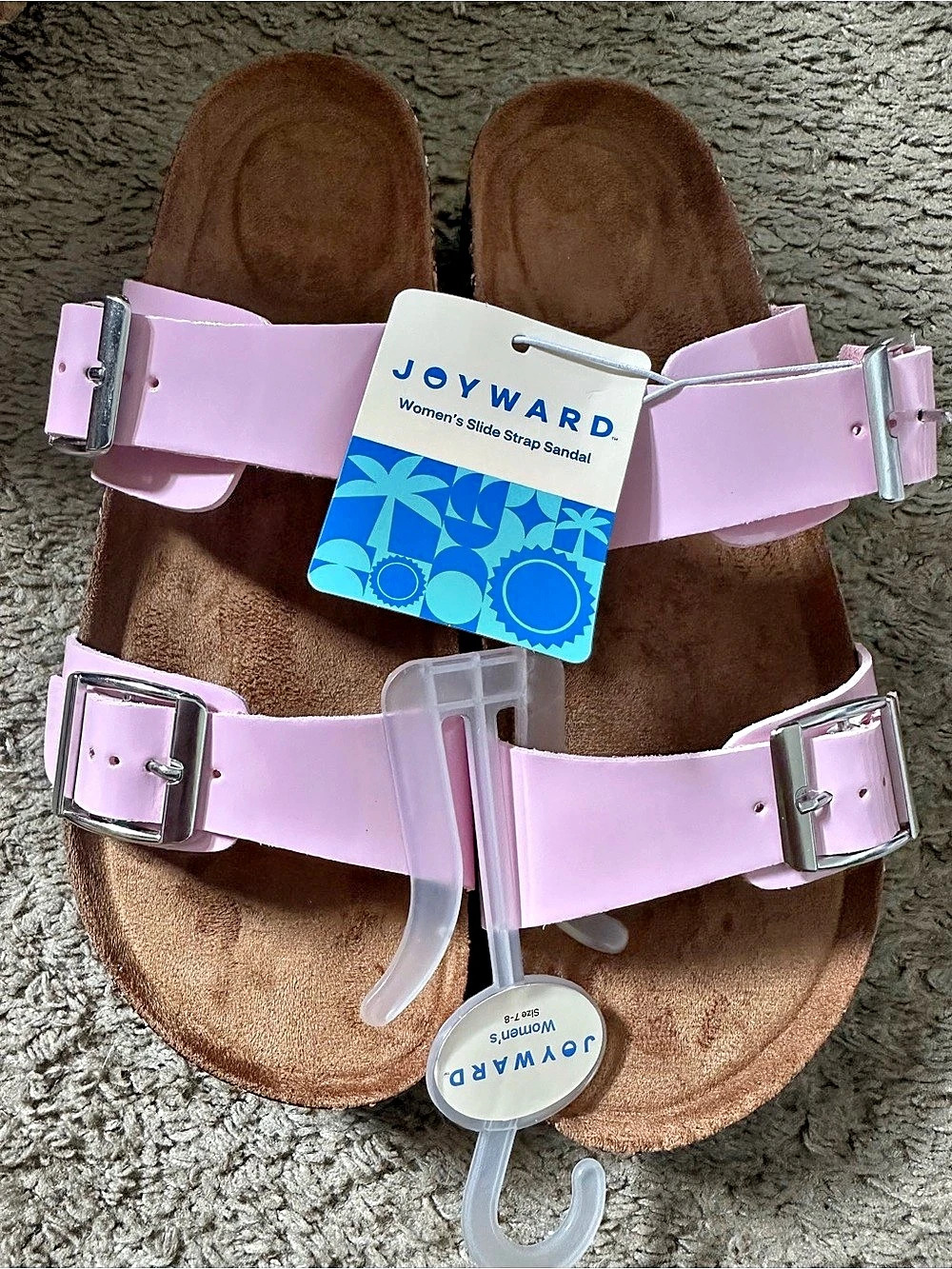 JOYWARD Women's Slide Strap Sandal Sandals Pink & Brown